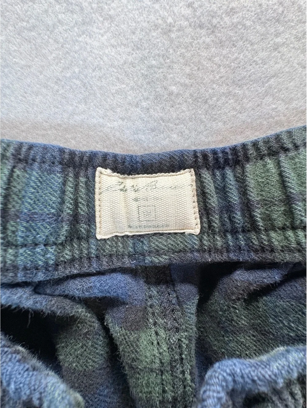 Eddie Bauer Men’s Flannel Plaid Lounge Pants Medium Blue Green Drawstring